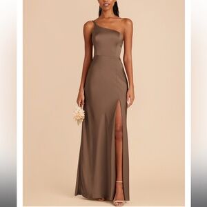 Kensie Birdy Grey Matte Satin Mocha Bridesmaid Dress
